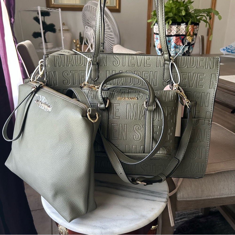 Steve Madden Olive Tote and Crossbody Set
